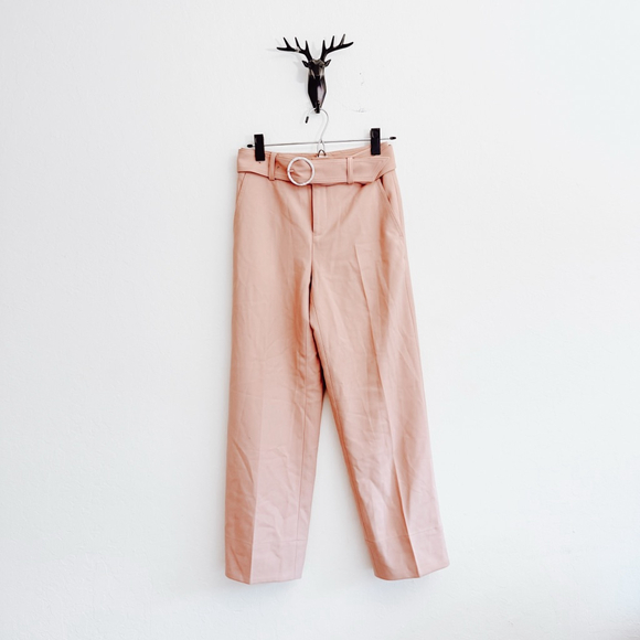 Club Monaco Women's Pink Enamel Ring Trousers Size 00 NWT